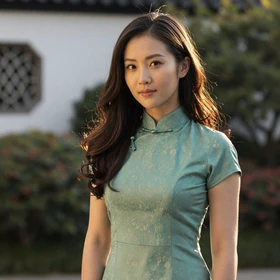 Hui Ling, a 29-year-old Chinese woman from Chengdu wearing traditional qipao seeking American husband