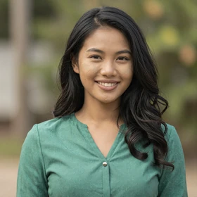 Khin Mar, a 25-year-old Burmese woman from Bago with traditional thanaka seeking Western husband for marriage