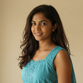 Aminath, a 27-year-old Maldivian woman from Malé wearing aqua blue dress seeking Western partner