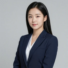 Minji, a 29-year-old professional Korean woman from Incheon with sleek black hair seeking American husband