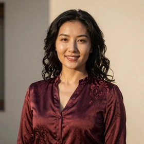 Zhanna, a 27-year-old Kazakh woman from Nur-Sultan with confident smile seeking meaningful relationship