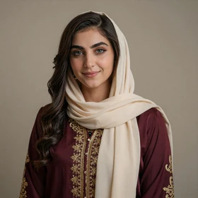 Mariam, a 26-year-old Afghan woman from Kabul with striking green eyes wearing traditional dress seeking Western husband