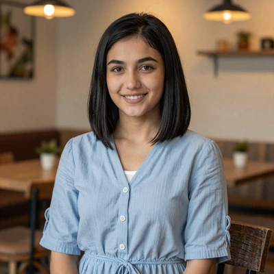 Jennet, a 24-year-old Turkmen woman from Mary with friendly smile