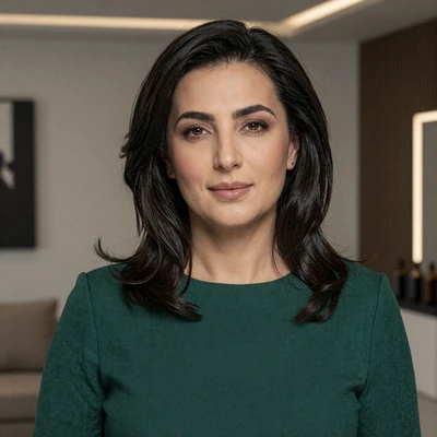 Ogulgerek, a 31-year-old Turkmen woman from Dashoguz with sophisticated elegance