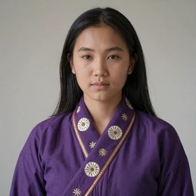 Karma, a 28-year-old Bhutanese woman from Punakha wearing traditional dress seeking American partner